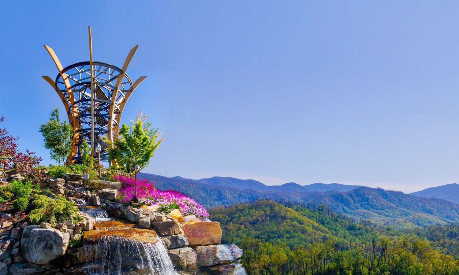 tower at Anakeesta in front of blue sky