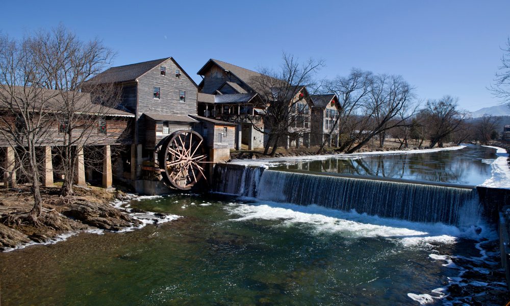 old mill on the river in pigeon forge